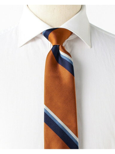 Silk Stripe Tie AF0351-91 91-44-0355-380: Orange Silk Stripe Tie AF0351-91 91-44-0355-380: Orange