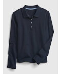 【SALE／40%OFF】GAP オーガニックコットン ユニフォーム ポロシャツ (キッズ) ギャップ トップス ポロシャツ ネイビー ホワイト