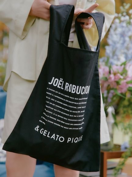 楽天Rakuten Fashiongelato pique 【JOEL ROBUCHON】リネン混エコバッグ ジェラートピケ バッグ エコバッグ・サブバッグ ブラック グリーン