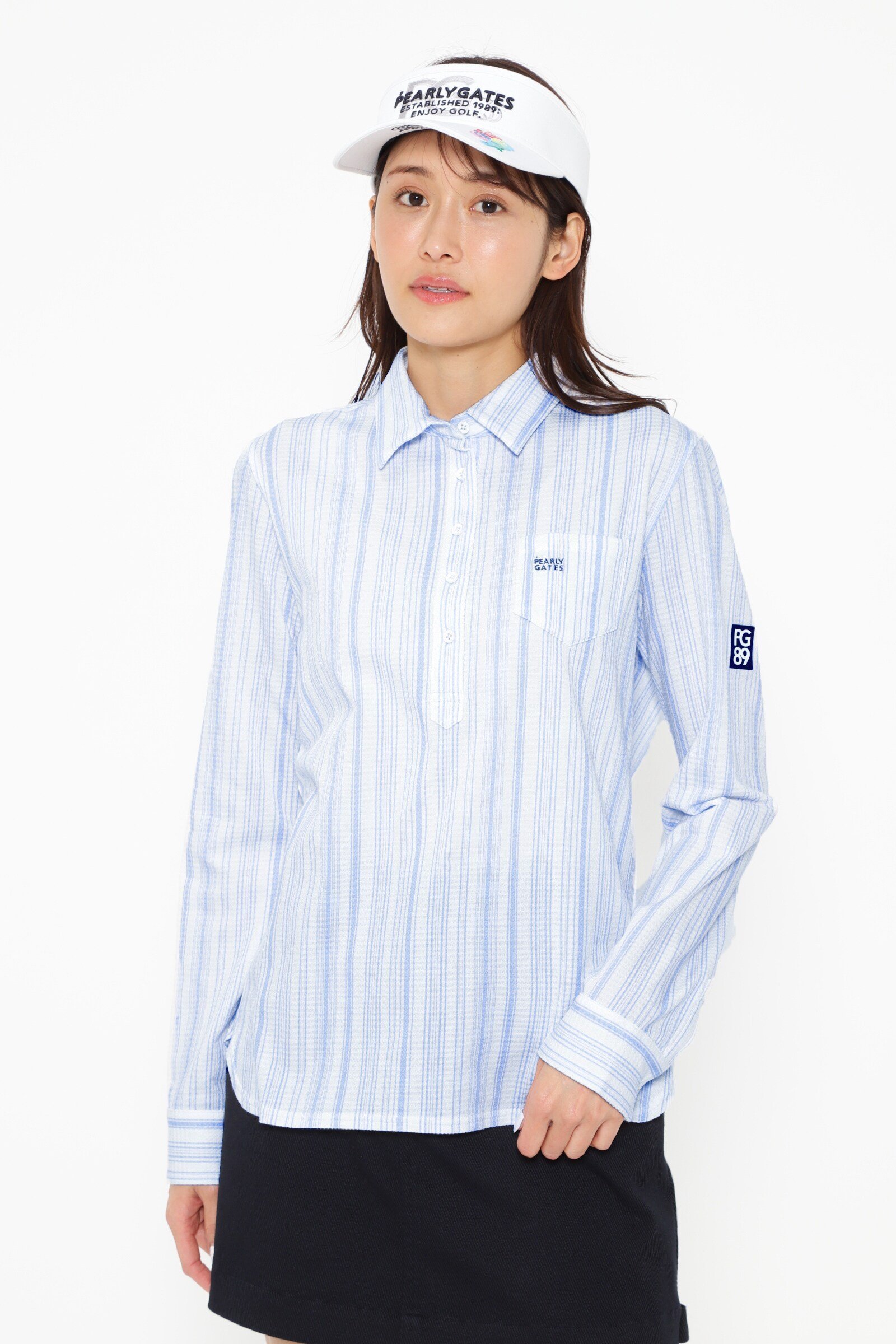 【SALE／70%OFF】PEARLY GATES ミニサッカーハンドトゥース 長袖プルオーバーカットソー ＜不規則ストライプ柄＞ パーリーゲイツ トップス ポロシャツ【送料無料】