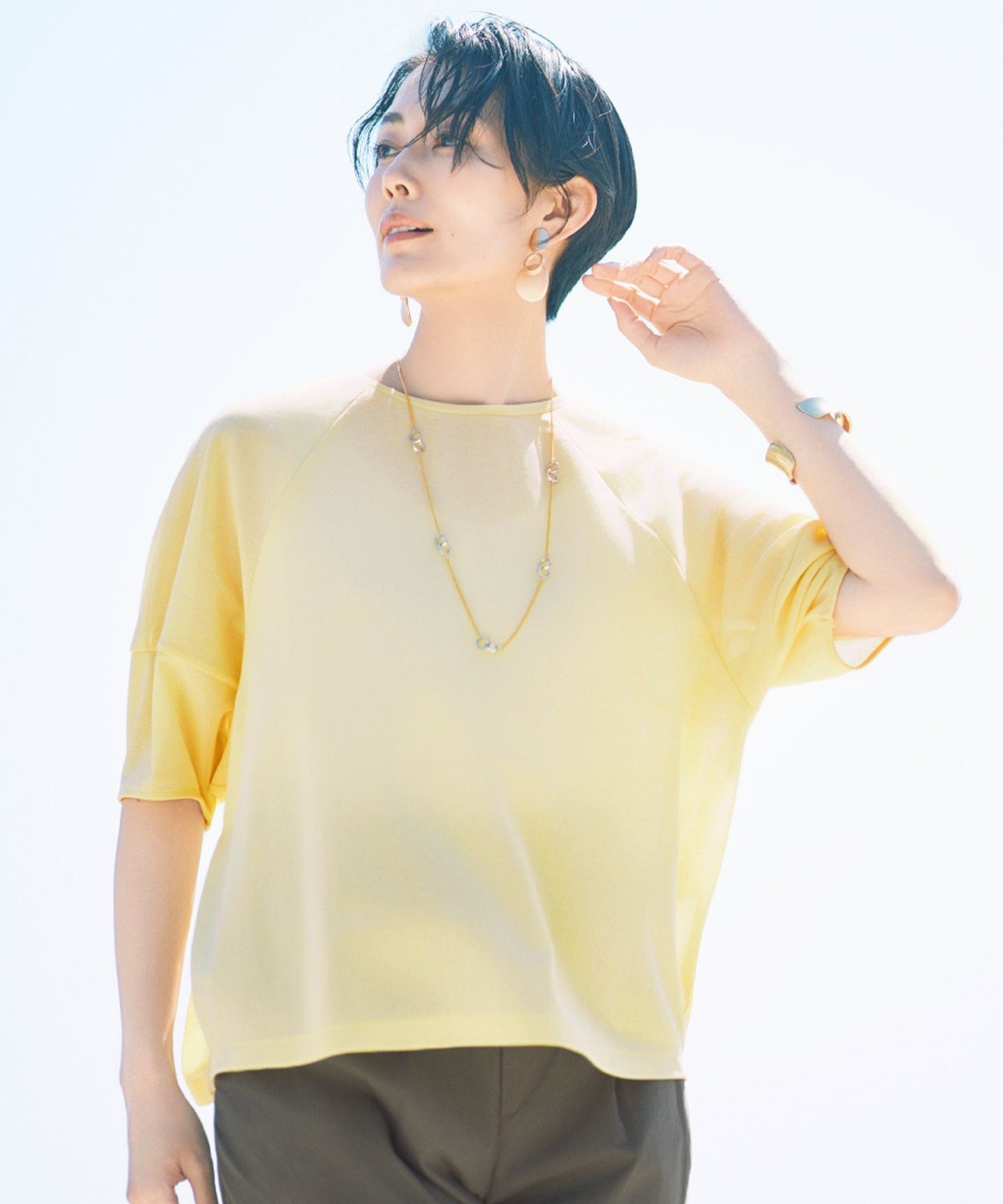 自由区 L 【17号サイズまで展開・カタログ掲載・洗える】シアーフライス Tシャツ ジユウク トップス カ..