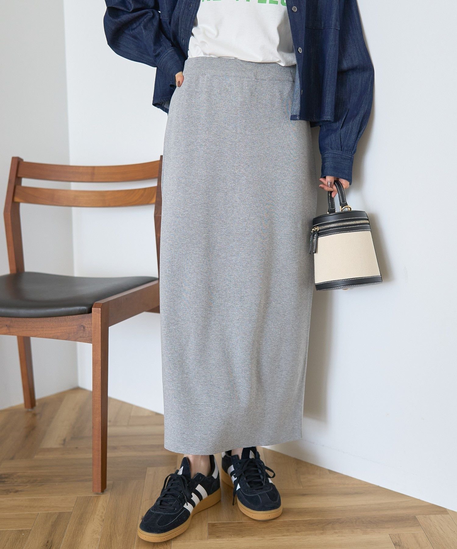 AMERICAN HOLIC 【予約】バイパチ総針ニットタイトスカート アメリカンホリック スカート その他のスカート グレー ブラック パープルのサムネイル