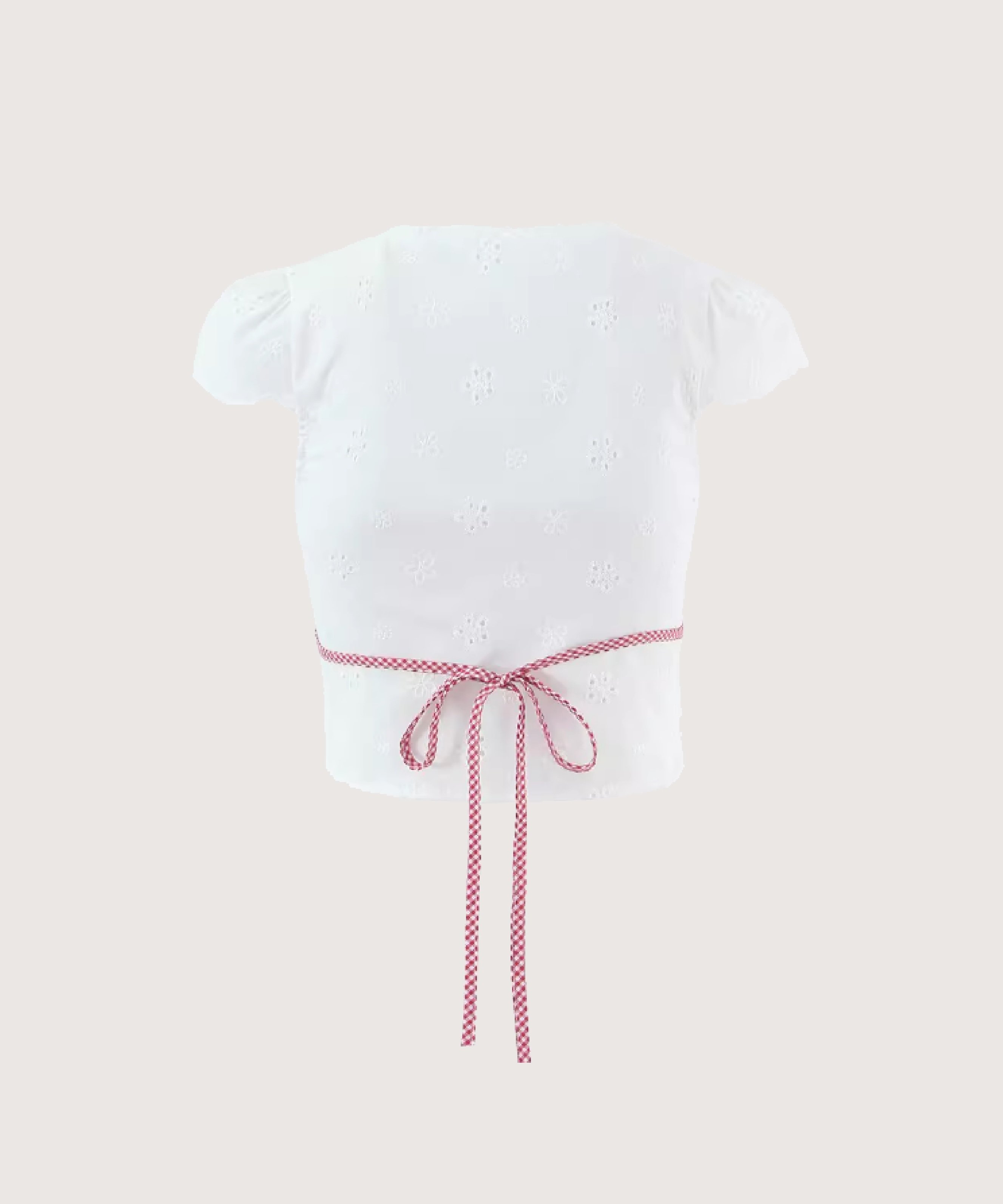 LA POMME petit V-neck Waisted Emboss Shirt ラポミ・プチ トップス シャツ・ブラウス ホワイト【送料無料】