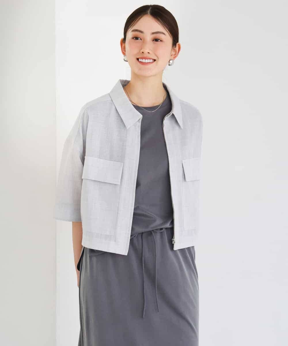 Turn-Down Collar Coat - MICHEL KLEIN シアーシャツブルゾン ミッシェルクラン ジャケット・アウター ステンカラーコート ベージュ【送料無料】