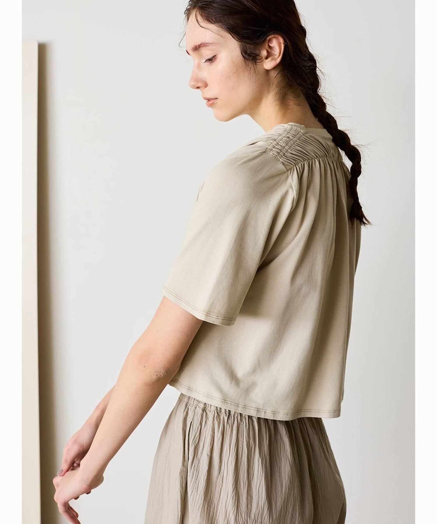 Bshop WL ｜ ナチュラルダイ ミントジャージーTシャツ WOMEN ビショップ トップス カットソー・Tシャツ ブラック