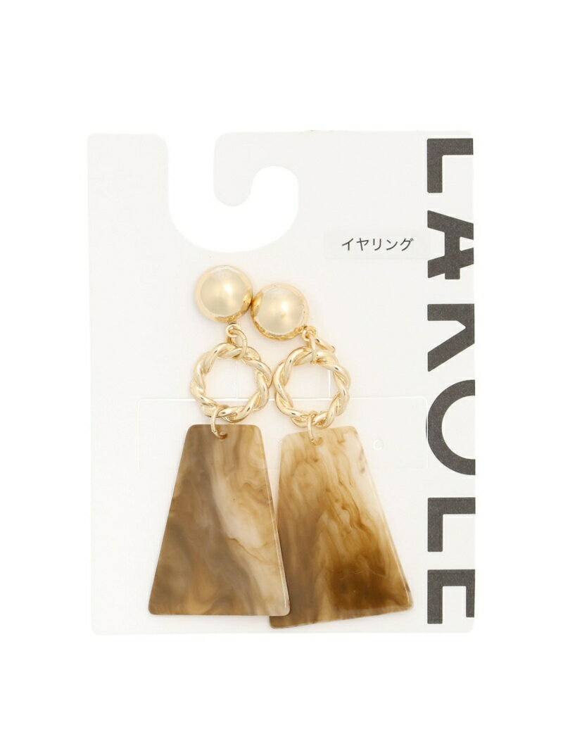 【SALE／60%OFF】LAKOLE マーブルプレートイヤリング ラコレ アクセサリー・腕時計 イヤリング・イヤーカフ ベージュ グレー ブラウンのサムネイル
