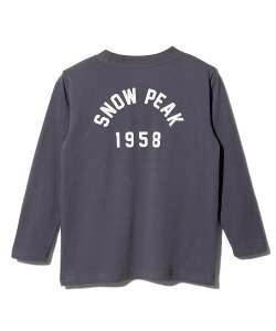 【SALE／30%OFF】Snow Peak Kids Foam Printed L/S T shirt Snow Peak スノーピーク トップス カットソー・Tシャツ グレー ブルー ホワイト