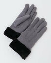 MELROSE CLAIRE 【SERGIO DE ROSA LADY FABRIC GLOVE FAKE LAMBSKIN】 メルローズクレール ファッション雑貨 手袋 グレー ブラック【送料無料】