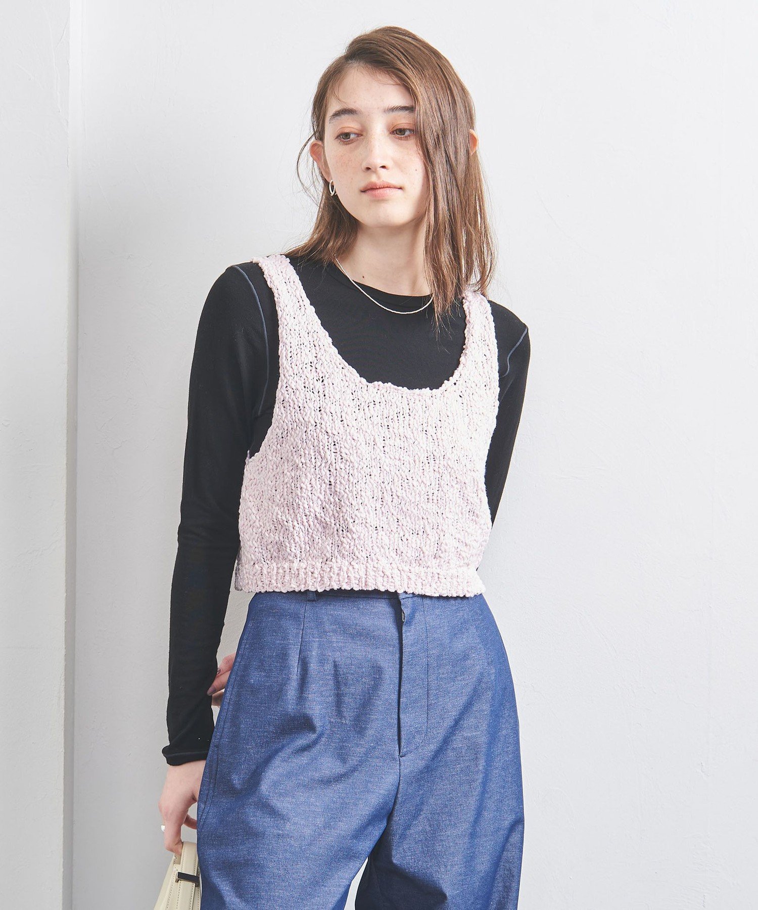 【SALE／50%OFF】UNITED ARROWS カラーミックス ニットビスチェ ユナイテッドアローズ アウトレット トップス ニット ピンク【送料無料】