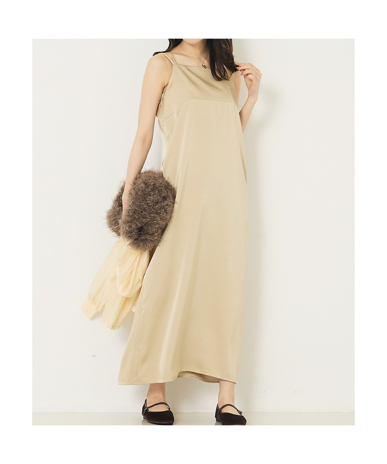 【SALE／20%OFF】abahouse mavie ダブルストラップキャミワンピース アバハウス マヴィ ワンピース・ドレス シャツワンピース グレー ホワイト【送料無料】