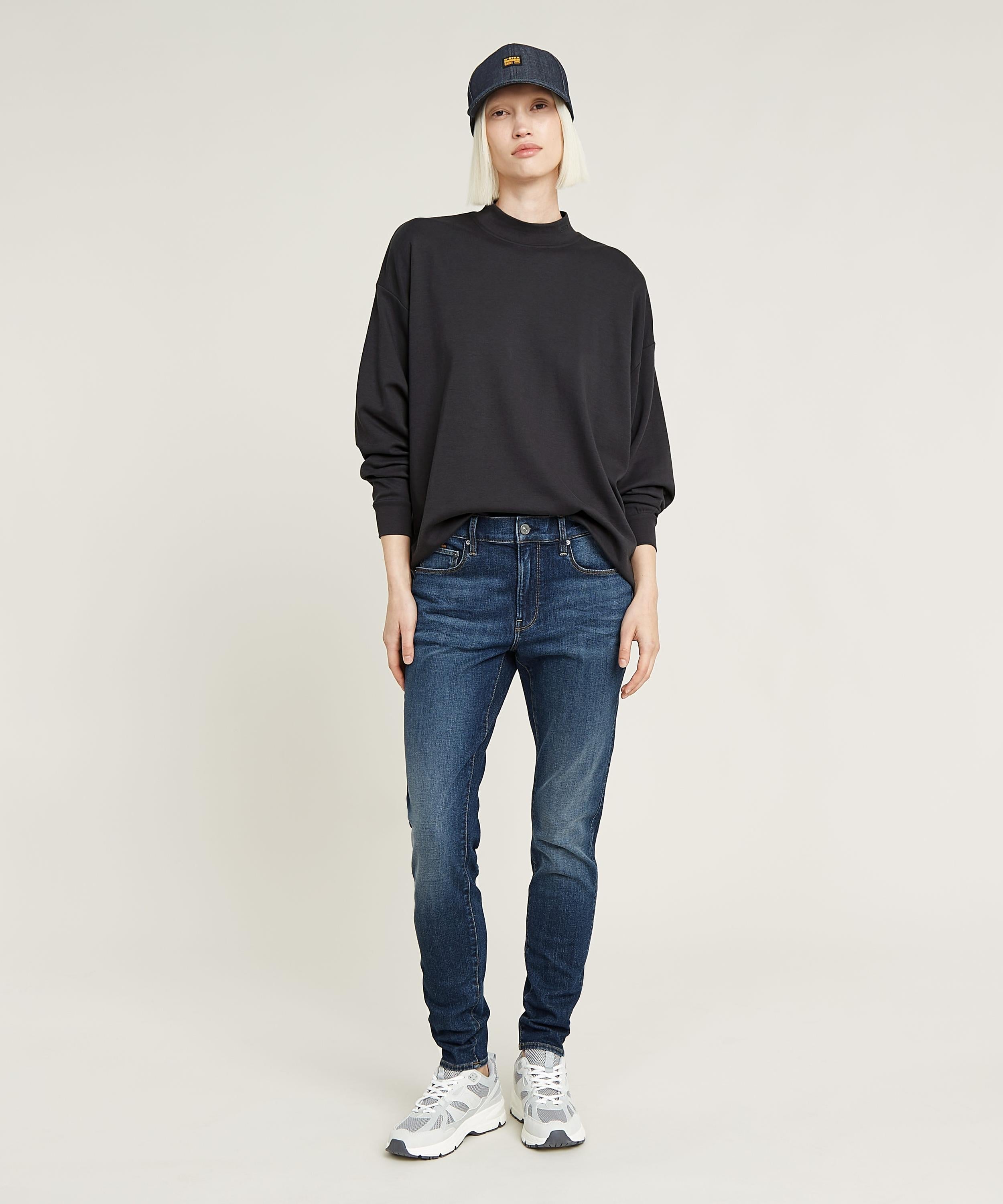 【公式ショップ】Moto Logo XXL Mock Top/オーバーサイズモックネックブランドロゴロングスリーブTシャツ ジースターロゥ トップス カットソー・Tシャツ グレー