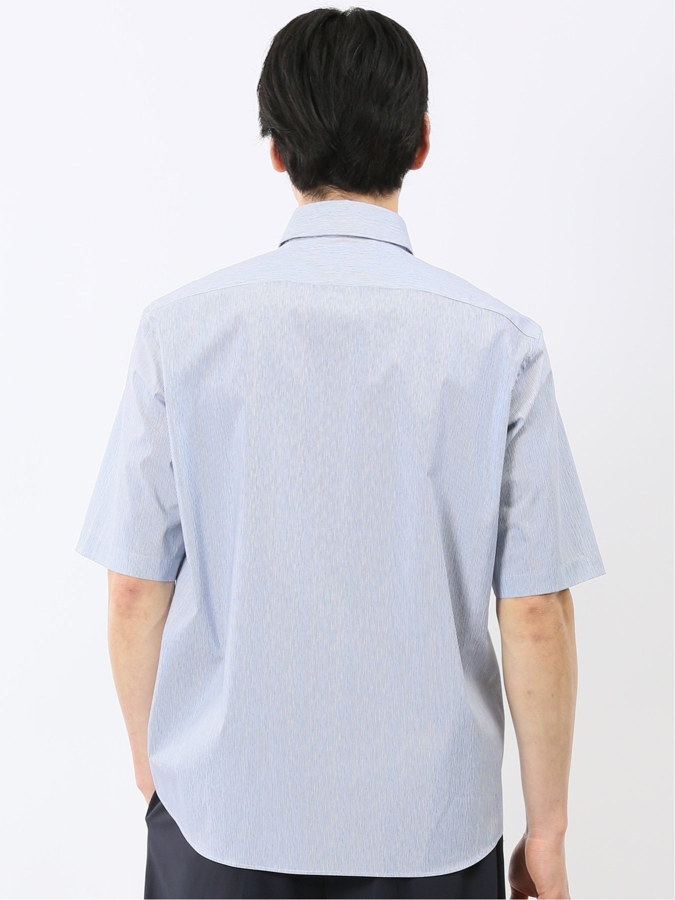【SALE／10%OFF】TAKA-Q ストレッチ 綿混 ブロード ストライプ ボタンダウン 半袖 シャツ タカキュー トップス シャツ・ブラウス ブルー【送料無料】