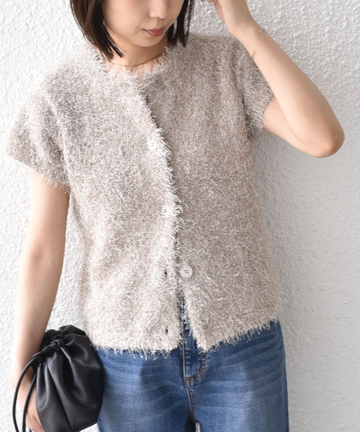 《予約》SHIPS Colors:＜手洗い可能＞フェザー クルーネック 2WAY ニット◆ シップス トップス ニット ブラウン ネイビー ベージュ