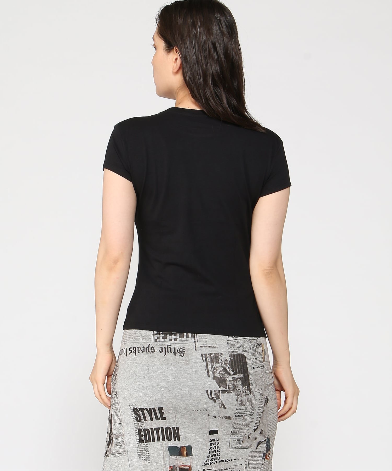 花柄プリントTシャツ デシグアル トップス カットソー・Tシャツ ブラック