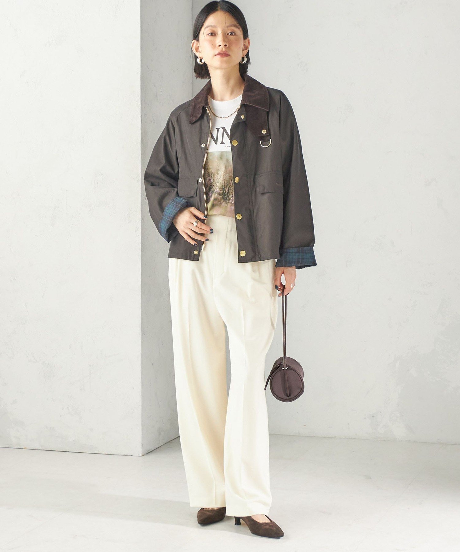 WOMEN 《予約》【SHIPS別注】Barbour: SPEY シップス ジャケット・アウター カバーオール・ワークジャケット ベージュ ブラウン