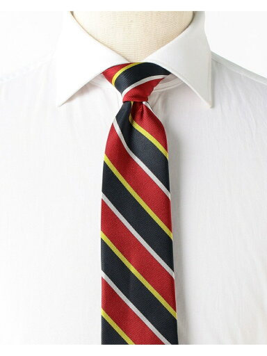 Silk Stripe Tie AF0353-91 91-44-0357-380: Red Silk Stripe Tie AF0353-91 91-44-0357-380: Red