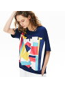 【SALE/50%OFF】LACOSTE ボクシーフィットモダングラフィックデザインTシャツ ラコステ カットソー Tシャツ ホワイト【送料無料】