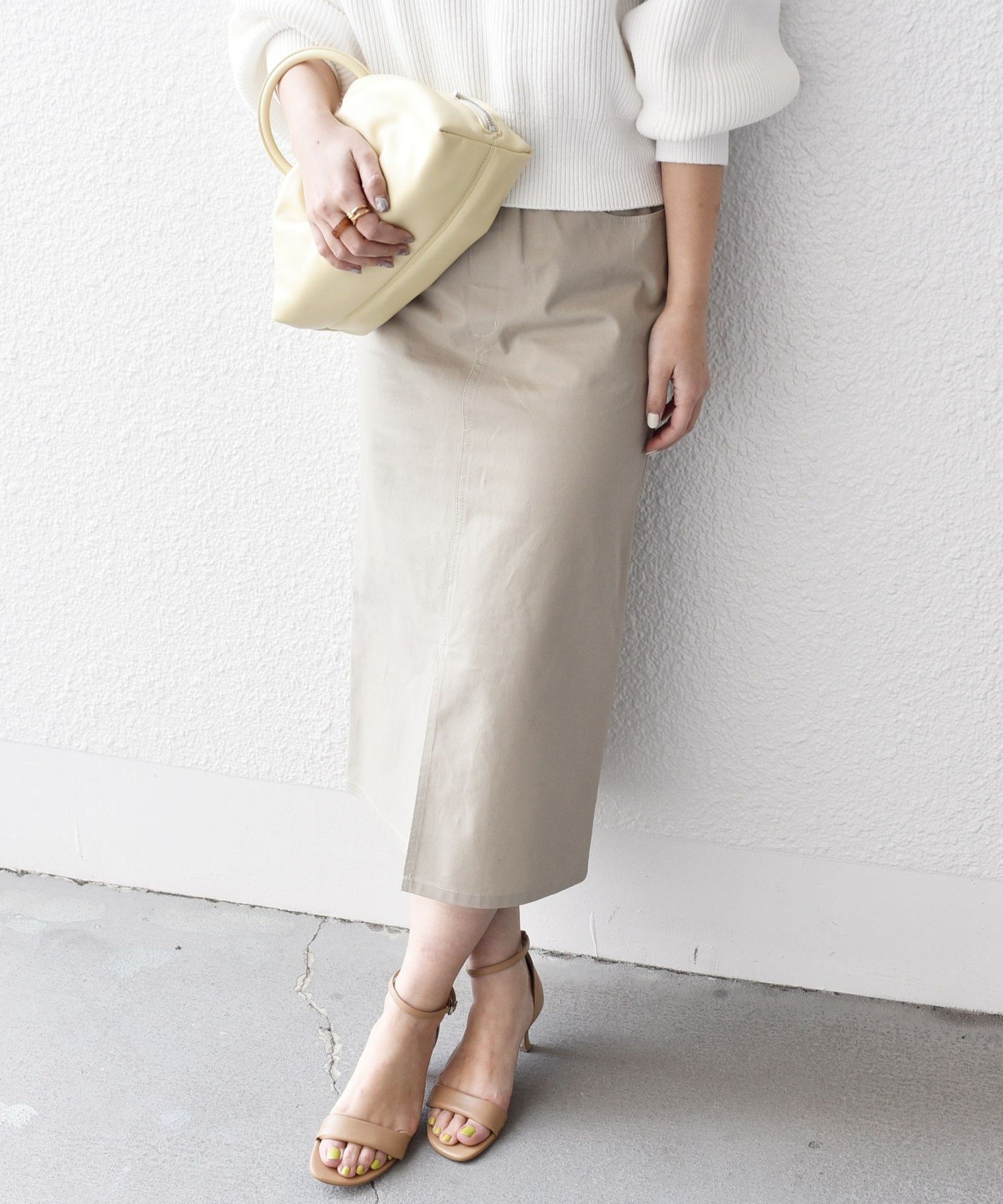 SHIPS WOMEN 《予約》*＜洗濯機可能＞コットン イージー ナロー スカート ◆ シップス スカート ロング・マキシスカート ベージュ グレー グリーン【送料無料】のサムネイル