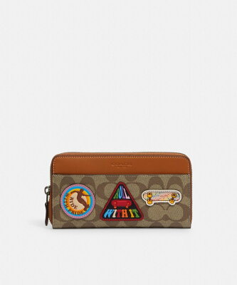 【SALE/60%OFF】COACH OUTLET アコーディオン ウォレット・シグネチャー キャンバス・パッチ コーチ アウトレット 財布・ポーチ・ケース 財布 ベージュ【送料無料】