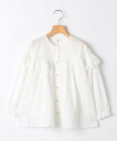 SHIPS KIDS SHIPS KIDS:140~150cm / スナップ ボタン フリル ブラウス シップス トップス シャツ・ブラウス ホワイト【送料無料...