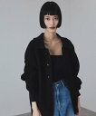 ADAM ET ROPE' FEMME 【サステナブル】ポロニットリラックスカーディガン アダムエロペ トップス カーディガン パープル ブラック ベージュ【送料無料】