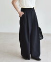 quaranciel 《予約》quaranciel:<洗濯機可能>ダブル クロス ウエスト ライン タック ワイド パンツ(セットアップ対応) シップス パンツ...
