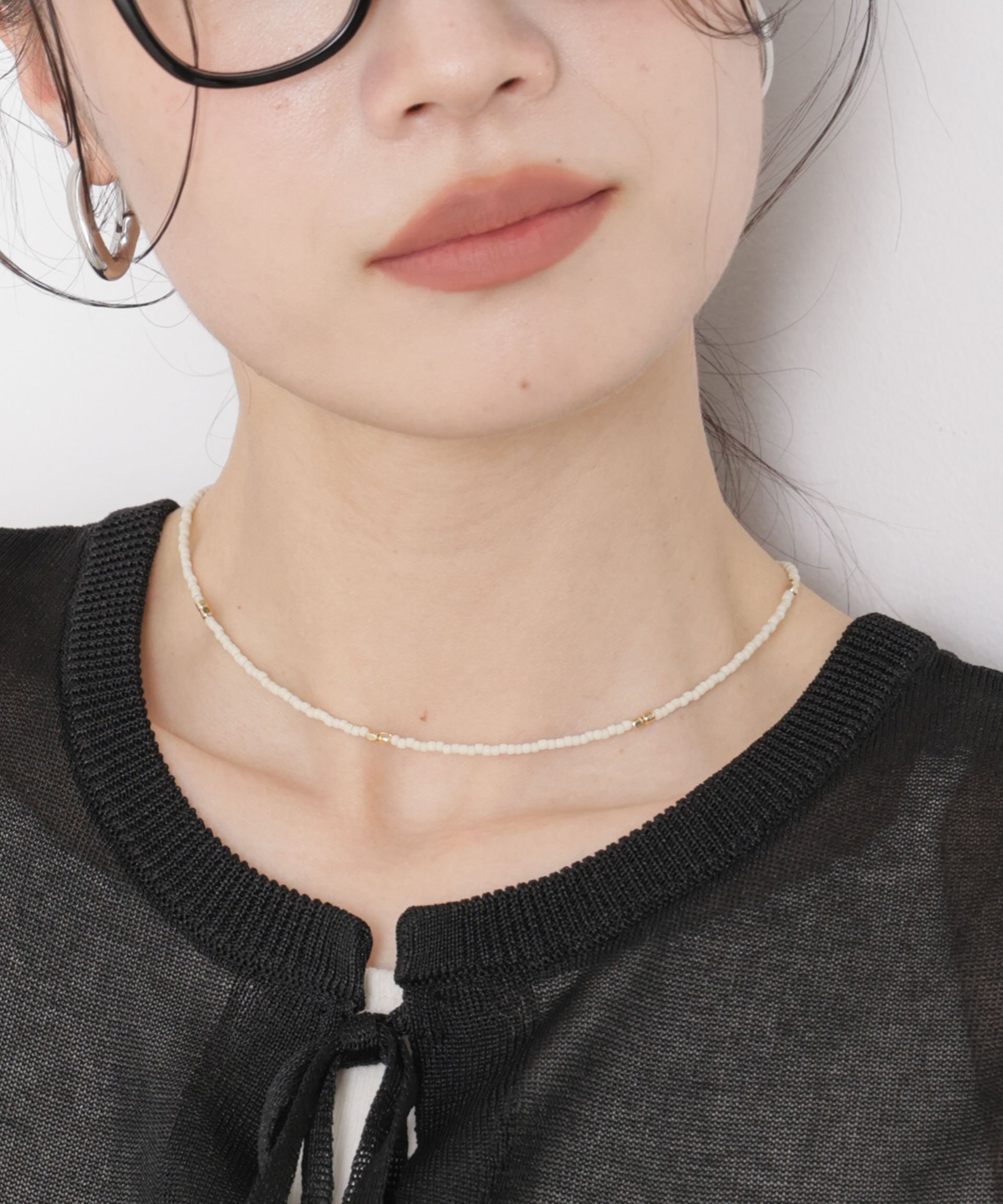【SALE／10%OFF】NANO universe メタルビーズネックレス ナノユニバース アクセサリー・腕時計 ネックレス ブラック グレー stylife-15625685 Rakuten Fashion サンプル画像3