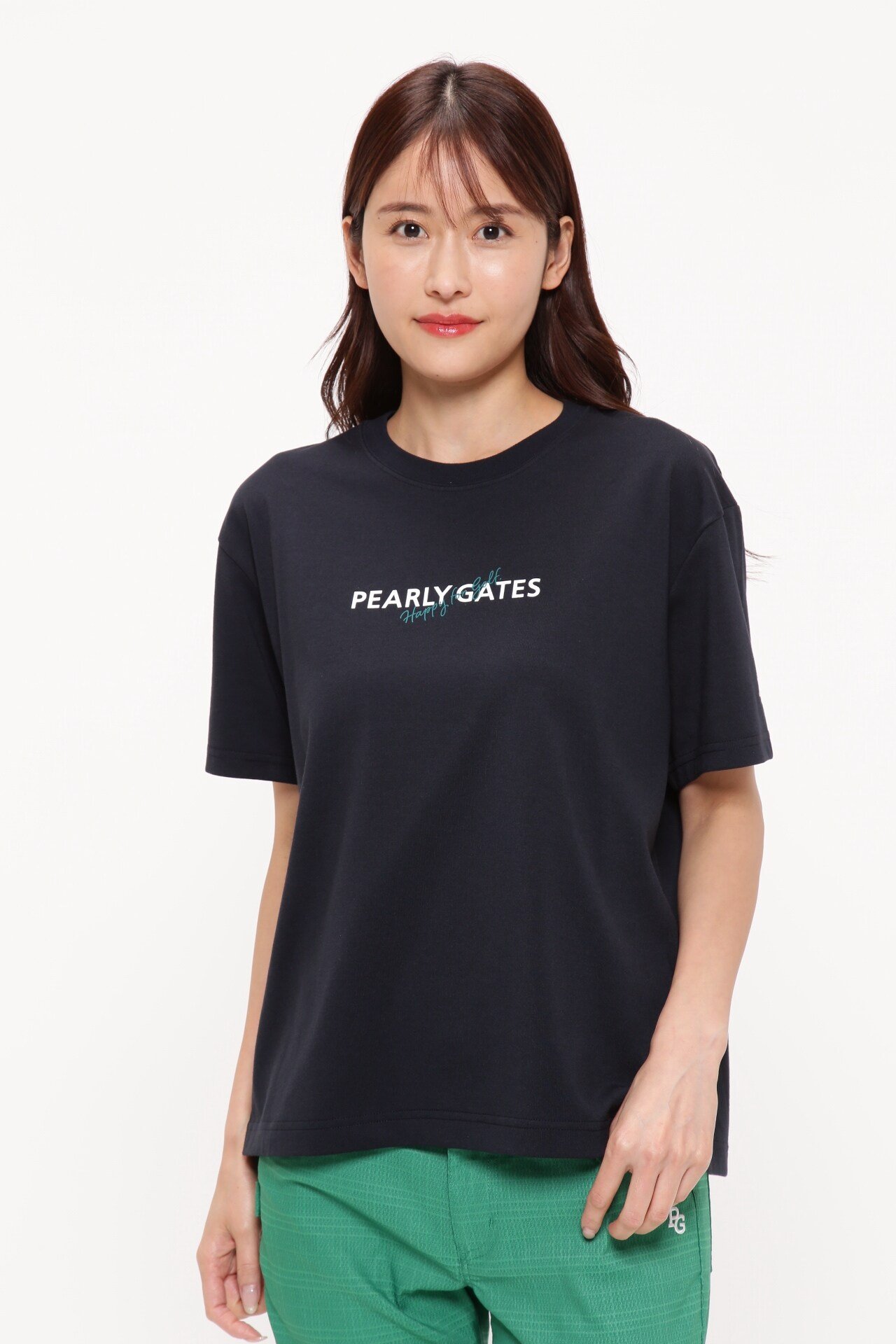 PEARLY GATES T/Cプレーティング天竺 半袖Tシャツ パーリーゲイツ トップス カットソー・Tシャツ ホワイト オレンジ