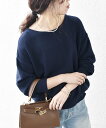 SHIPS any SHIPS any: シルク コットン ボートネック ニット プルオーバー シップス トップス ニット ネイビー ホワイト グリーン【送料無料】