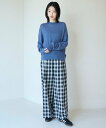 UNFILO 【接触冷感/洗える】シアー オンブレーチェック ワイドパンツ アンフィーロ パンツ その他のパンツ【送料無料】