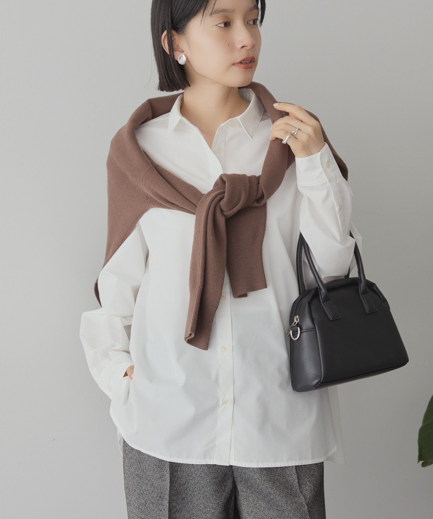 【SALE／24%OFF】AMERICAN HOLIC イージーケアベーシックシャツ アメリカンホリック トップス シャツ・ブラウス ブルー ホワイト ブラウンのサムネイル