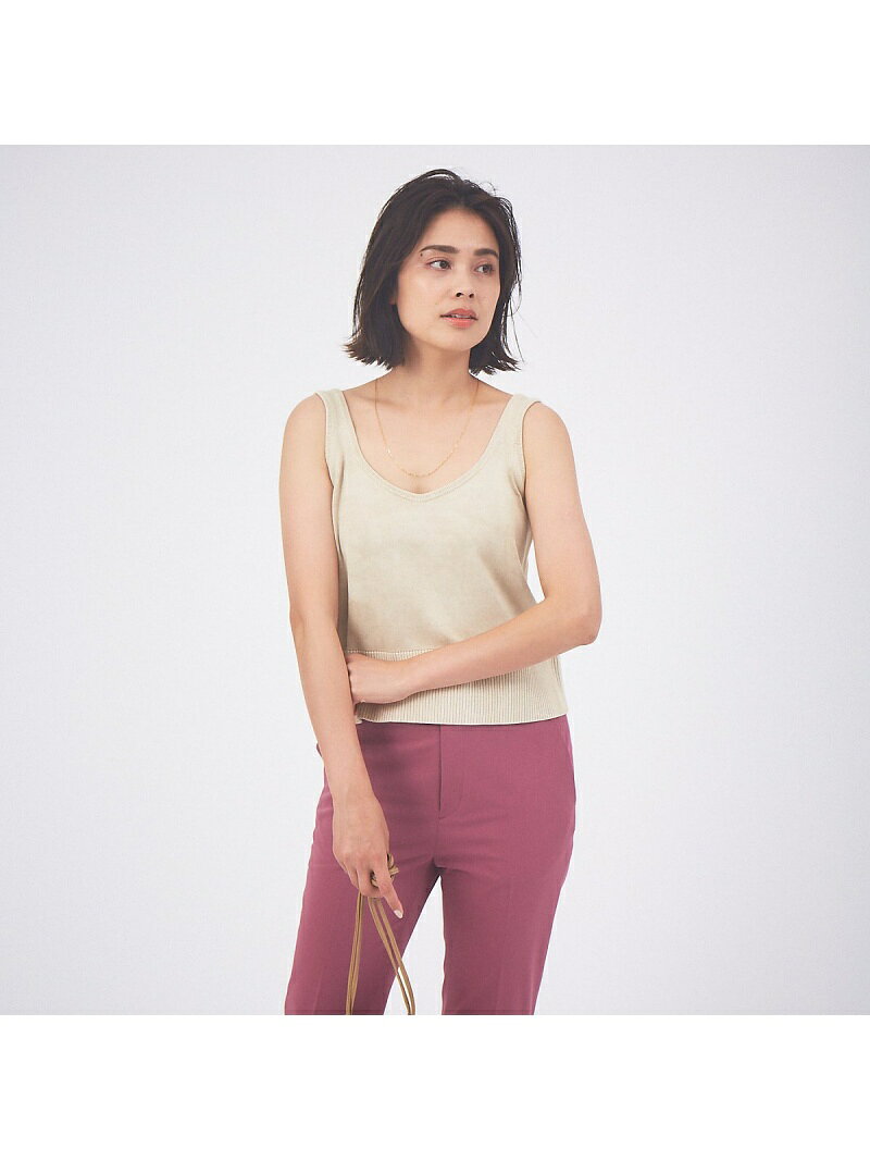 qualite コールドダイノースリーブニット カリテ トップス ニット ブルー ベージュ