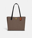 COACH 【公式】ウィロウ トート カラーブロック ウィズ シグネチャー キャンバス インテリア コーチ バッグ トートバッグ ブラウン【送料無料】