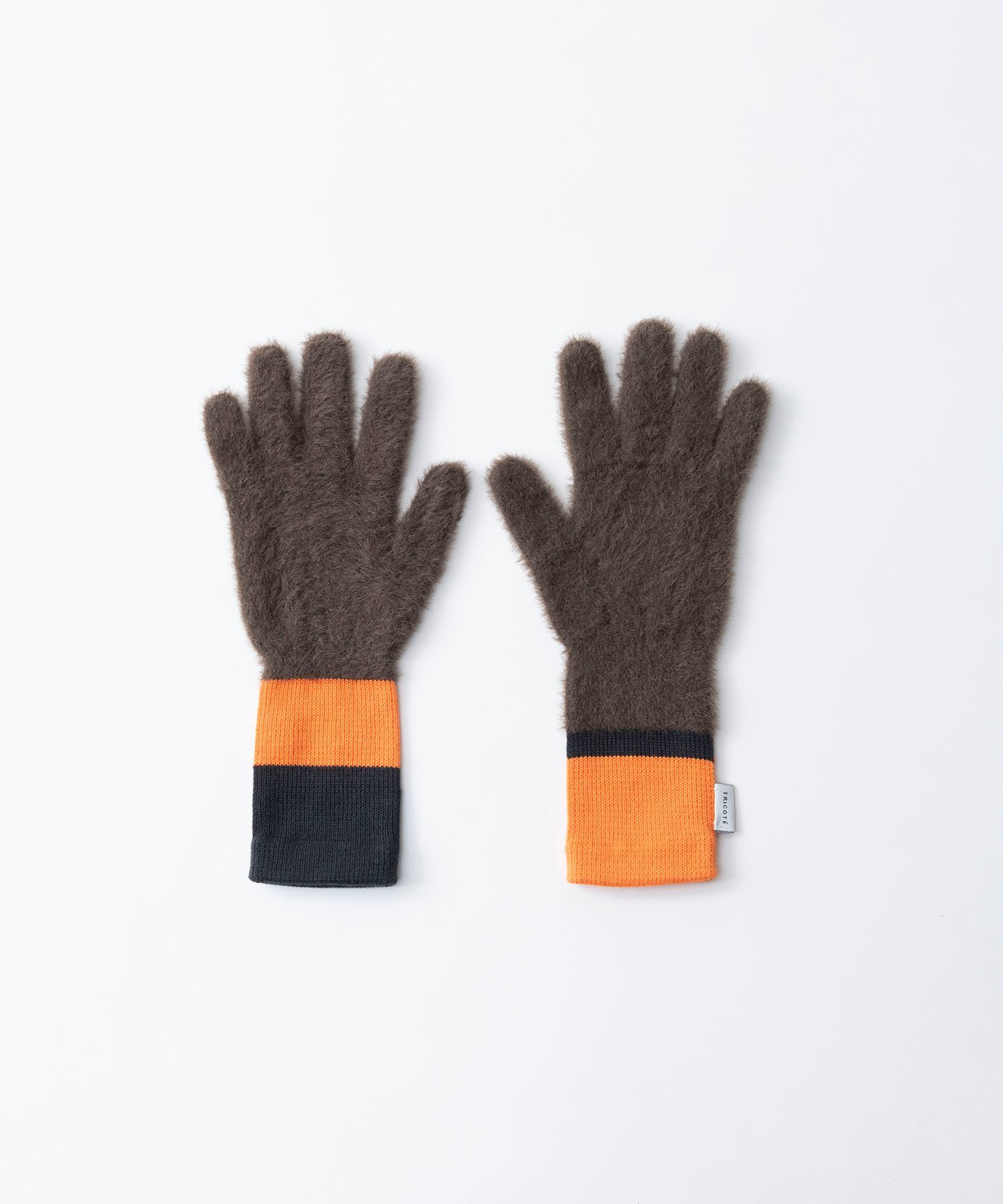 TRICOTE BORDER ASYMMETRY GLOVES トリコテ ファッション雑貨 手袋 ブラウン ホワイト ブラック【送料無料】