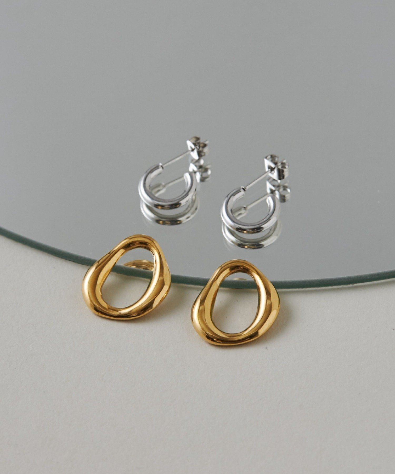 【SALE／28%OFF】ciite' 【 金属アレルギー対応 】 2way バイカラーピアス サージカルステンレス シーテ アクセサリー・腕時計 ピアス ゴールド