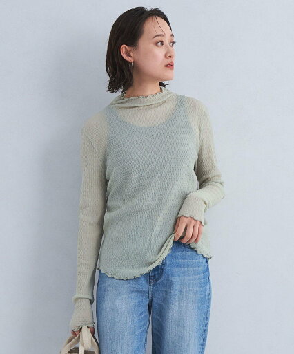 【SALE/50%OFF】UNITED ARROWS green label relaxing シアー ジャカード ボトルネック プルオーバー カットソー ユナイテッドアローズ アウトレット トップス カットソー・Tシャツ ホワイト ブラック グリーン 【SALE/50%OFF】UNITED ARROWS green label relaxing シアー ジャカード ボトルネック プルオーバー カットソー ユナイテッドアローズ アウトレット トップス カットソー・Tシャツ ホワイト ブラック グリーン