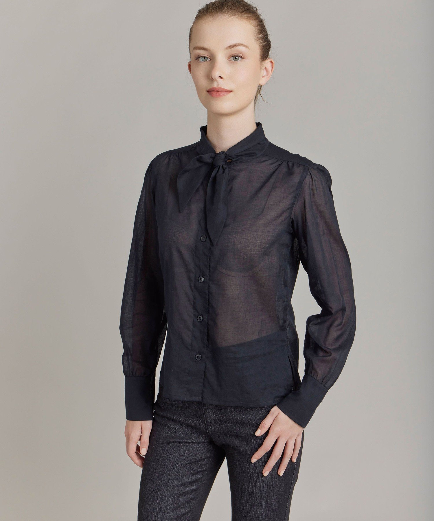 UU20 CHEMISE ブラウス アニエスベー トップス シャツ・ブラウス ブラック