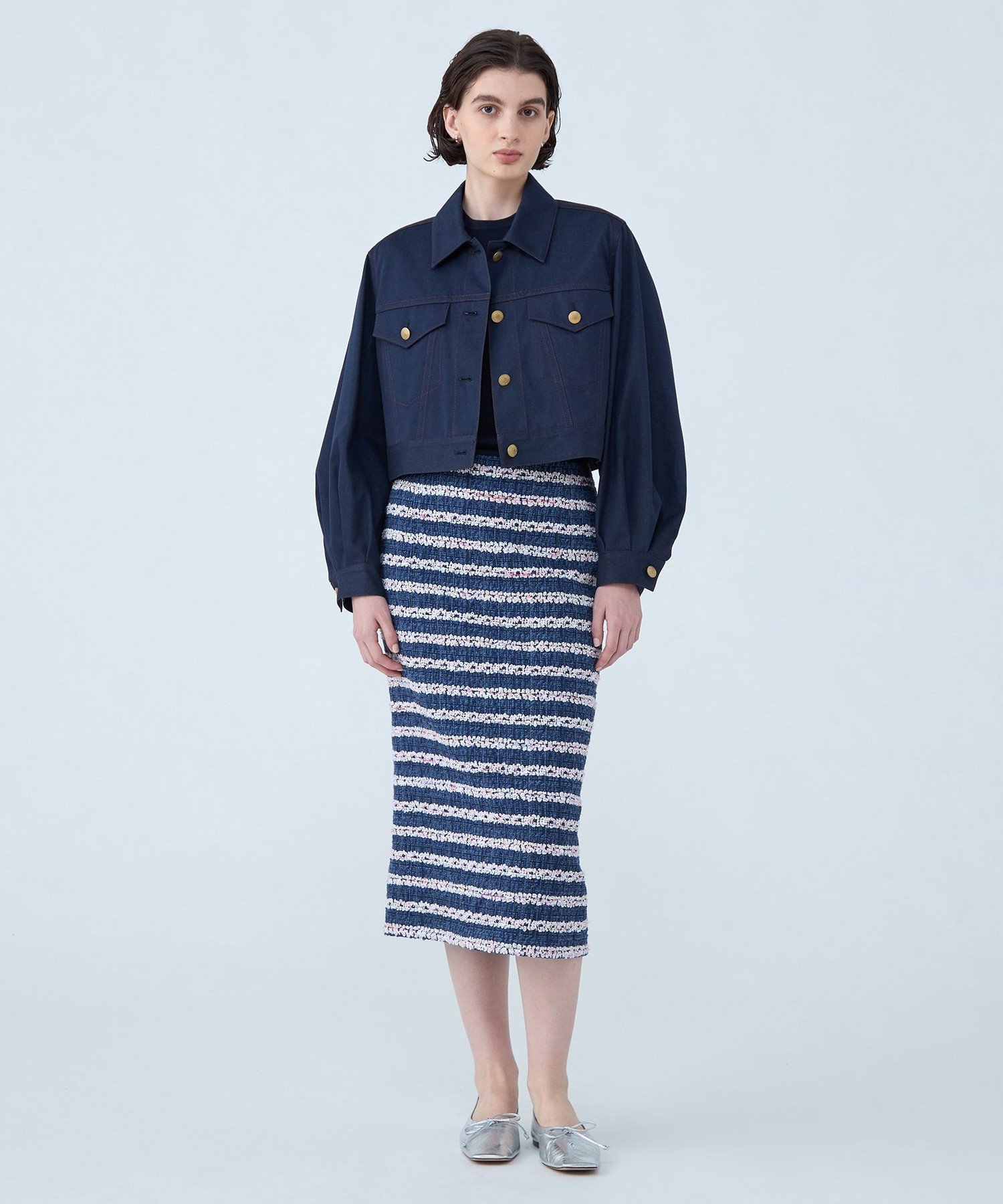 【SALE／40%OFF】TOMORROWLAND collection ソワデニム パフジャケット トゥモローランド ジャケット・アウター デニムジャケット ネイビー【送料無料】