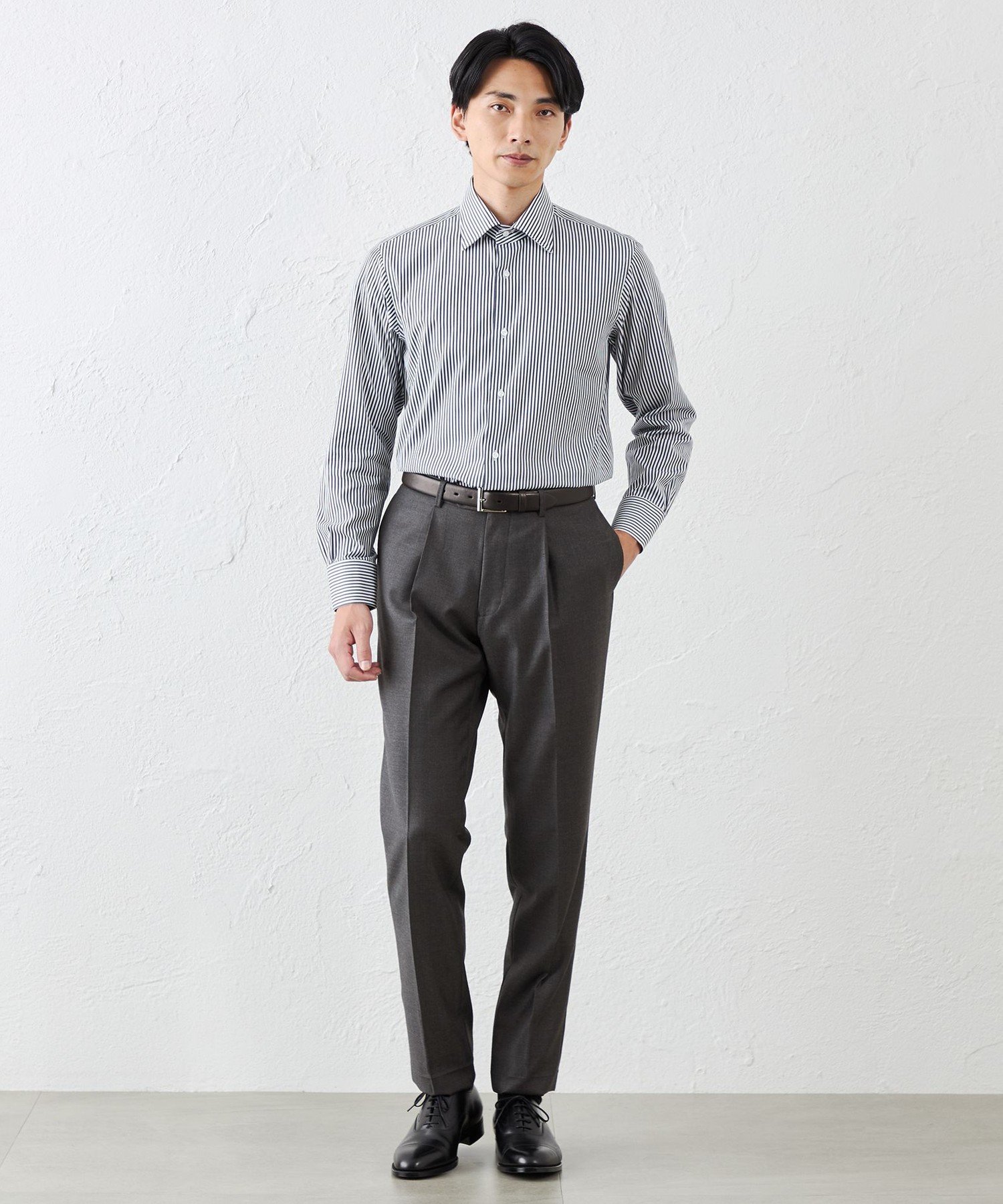 S.ESSENTIALS ギザプレミアムストライプ エス エッセンシャルズ トップス シャツ・ブラウス ブルー
