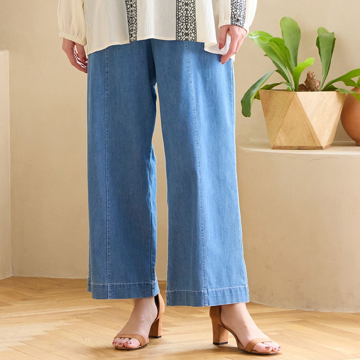 Straight Jeans - PISANO 【手洗いOK】ワイドストレートデニムパンツ ピサーノ パンツ ジーンズ・デニムパンツ ネイビー ブルー【送料無料】