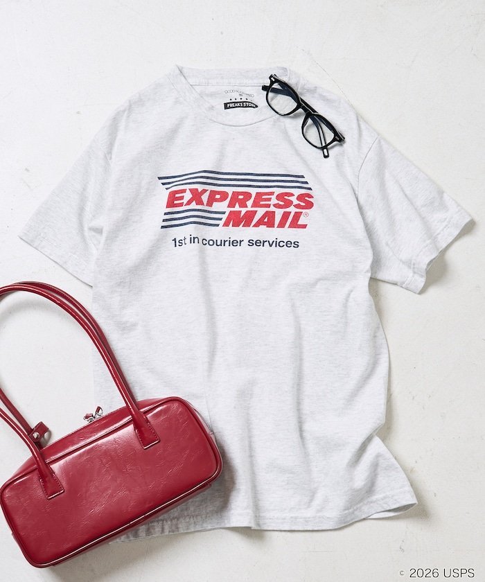 USPS T-SHIRT フリークスストア トップス カットソー・Tシャツ グレー ホワイト