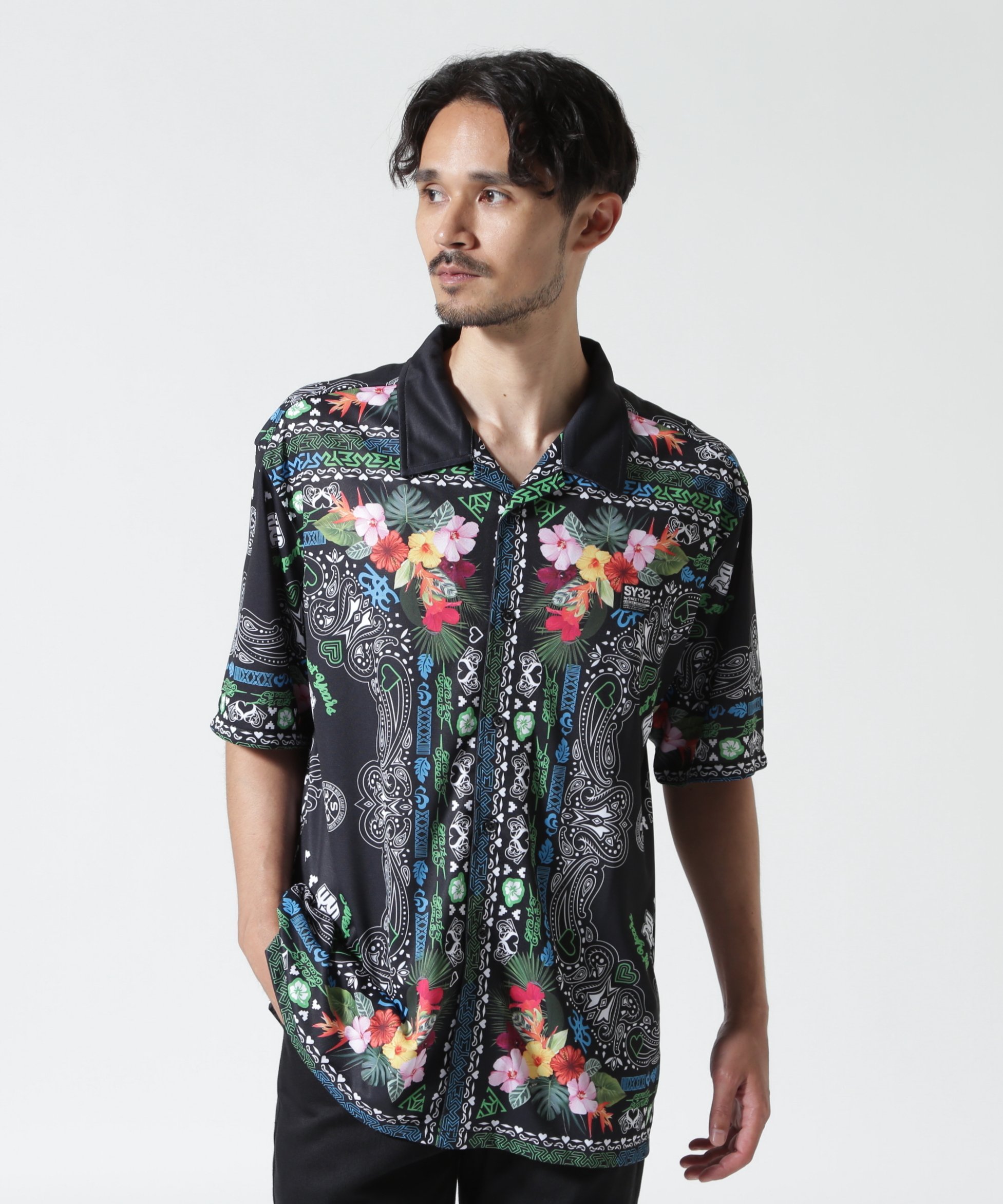 ROYAL FLASH SY32 by SWEET YEARS/RESORT PAISLEY SHIRTS ロイヤルフラッシュ トップス シャツ・ブラウス ブラック