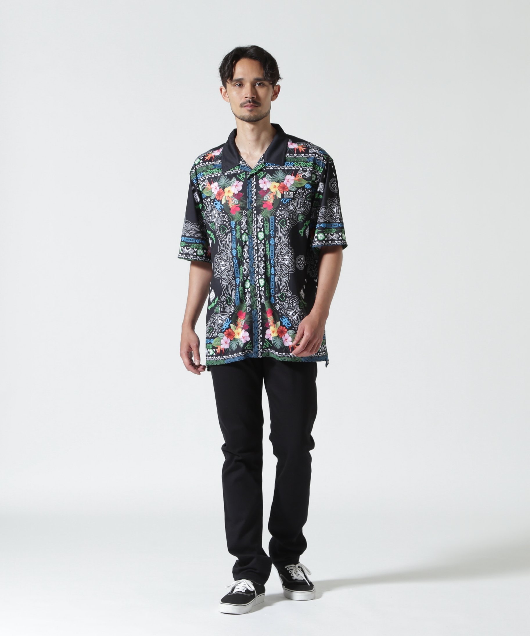 ROYAL FLASH SY32 by SWEET YEARS/RESORT PAISLEY SHIRTS ロイヤルフラッシュ トップス シャツ・ブラウス ブラック