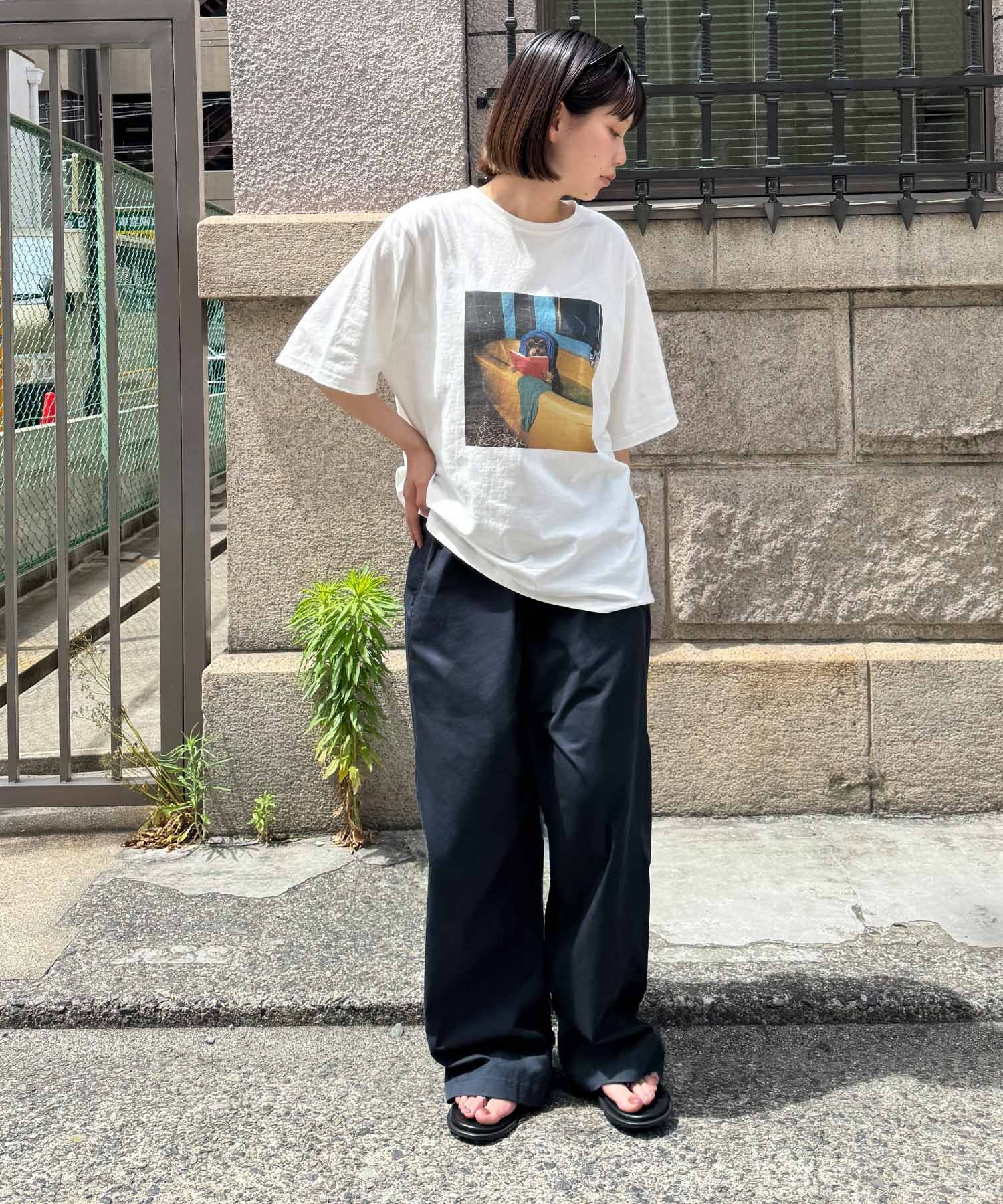 El mar コットンサイドシームイージーパンツ キャナルジーン パンツ その他のパンツ ネイビー ホワイト ベージュ