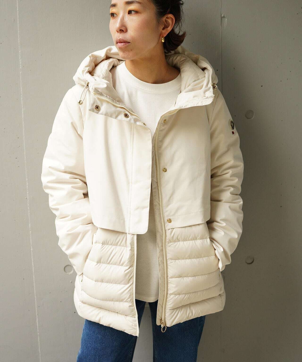 【SALE／40%OFF】B'2nd CAPEHORN(ケープホーン)CASABLANCA/切り替えショートジャケット ビーセカンド ジャケット・アウター ダウンジャケット・ダウンベスト ホワイト ブラック【送料無料】のサムネイル