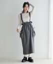 【SALE/50%OFF】LOWRYS FARM ウエストフリルサスツキスカート ローリーズファーム スカート ロング・マキシスカート ブラック ベージュ グレー