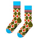 Happy Socks Happy Socks Squirrel Argyle ( スクワール アーガイル ) クルー丈 ソックス 10240398 ナイガイ 靴下・レッグウェア 靴下 カーキグリーン(4)