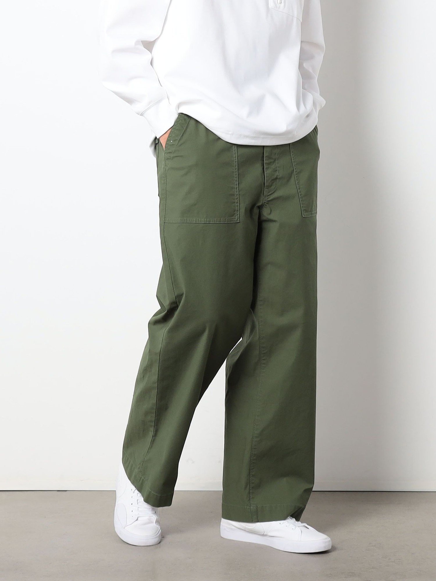 BROOKLYN OVERALL＜ブルックリンオーバーオール＞ワイドベイカーパンツ ニコル パンツ カーゴパンツ カーキグリーン ベージュ