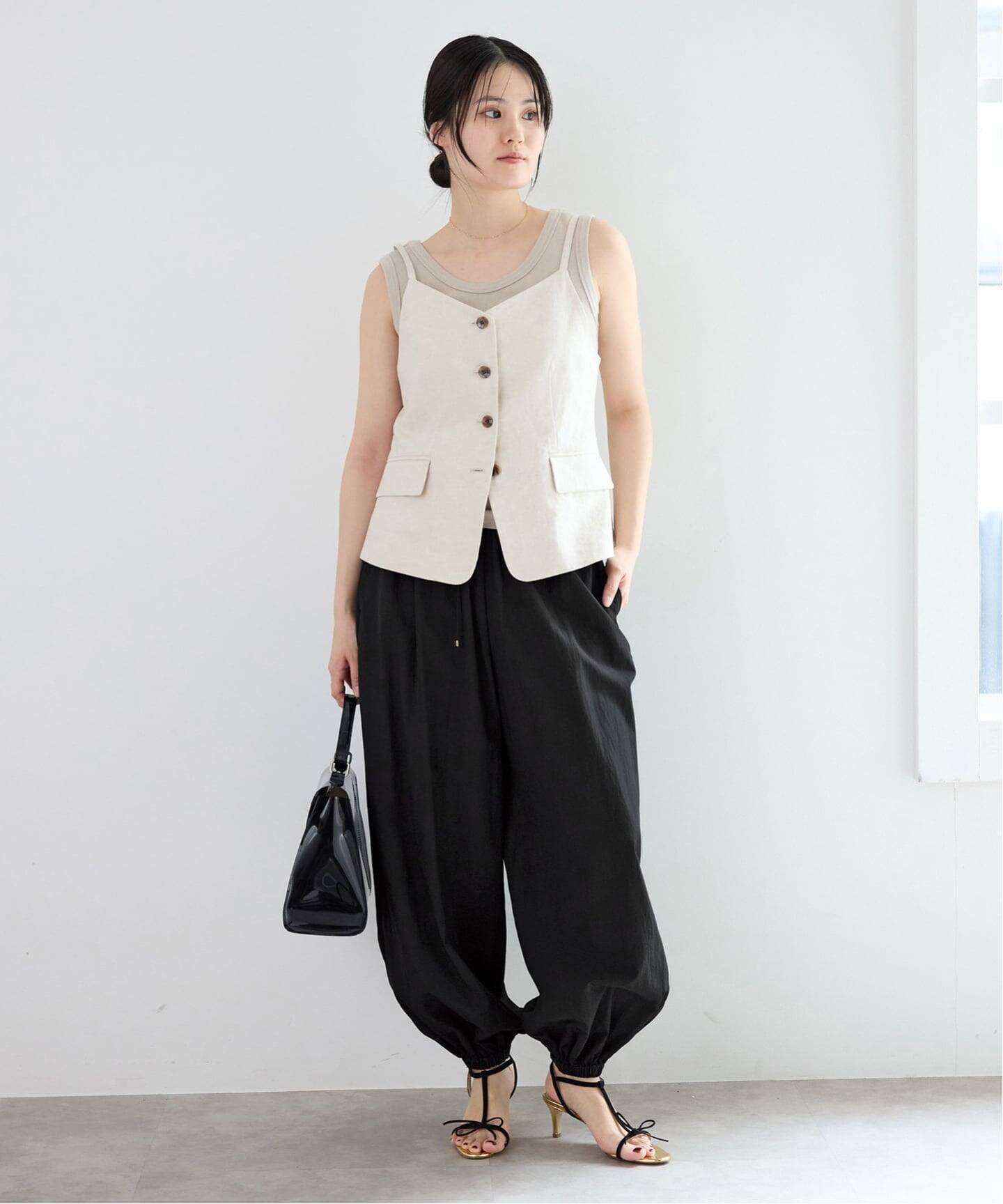 IENA ウォッシャブルタフタバルーンパンツ イエナ パンツ その他のパンツ ホワイト ブラック