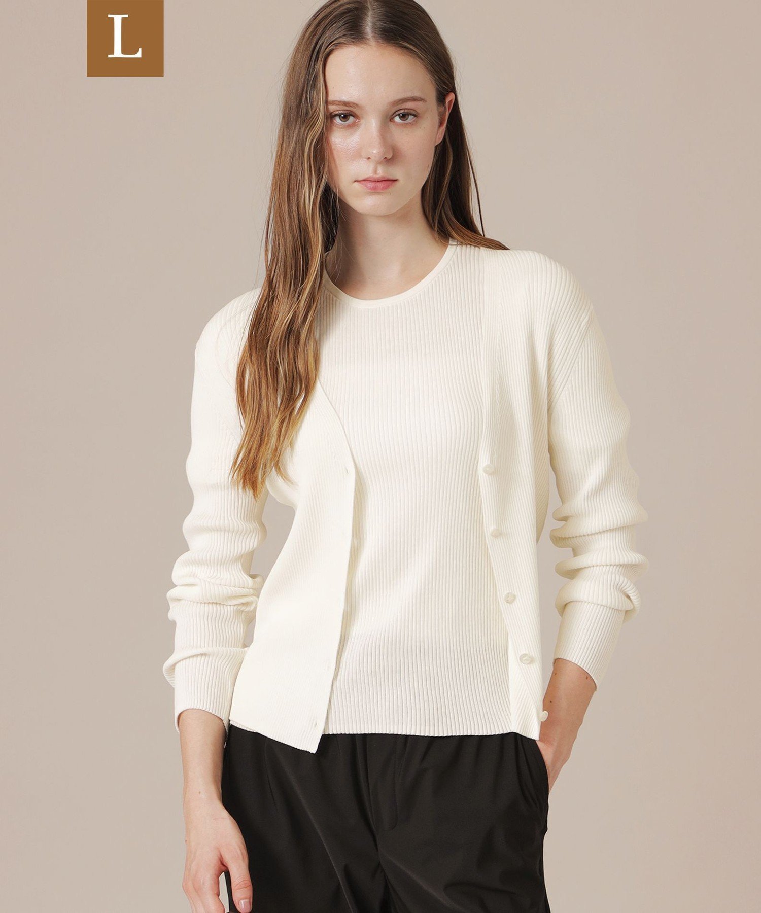 (L Size) 【WEB・一部店舗限定】【L】ハイツイストリブコットンカーディガン マッキントッシュ ロンドン トップス その他のトップス ホワイト ネイビー イエロー
